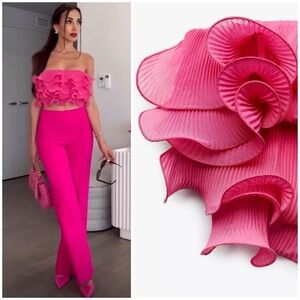 ZARA ~ Ruffle crop top